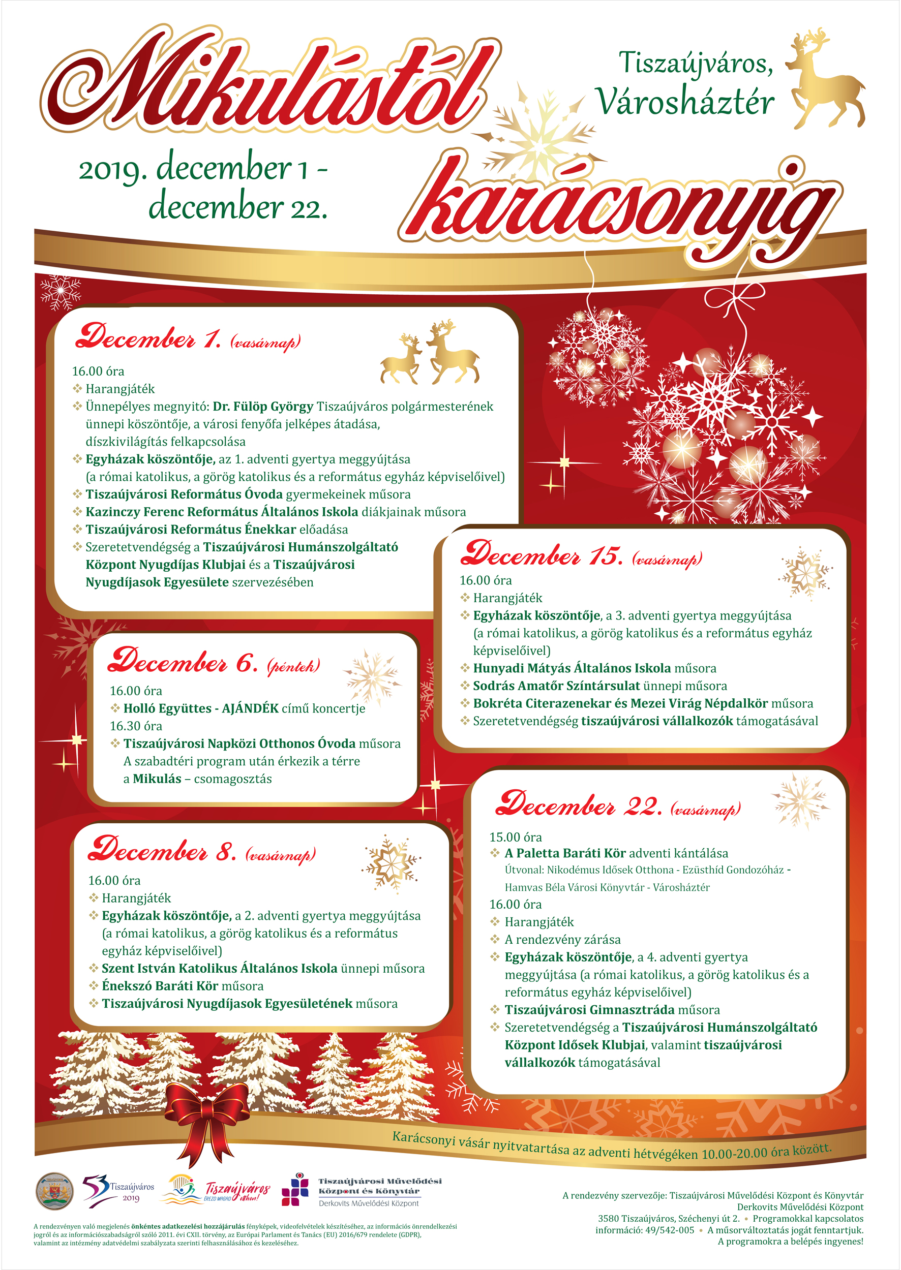 2019 Mikulástól Karácsonyig plakát A1 V52