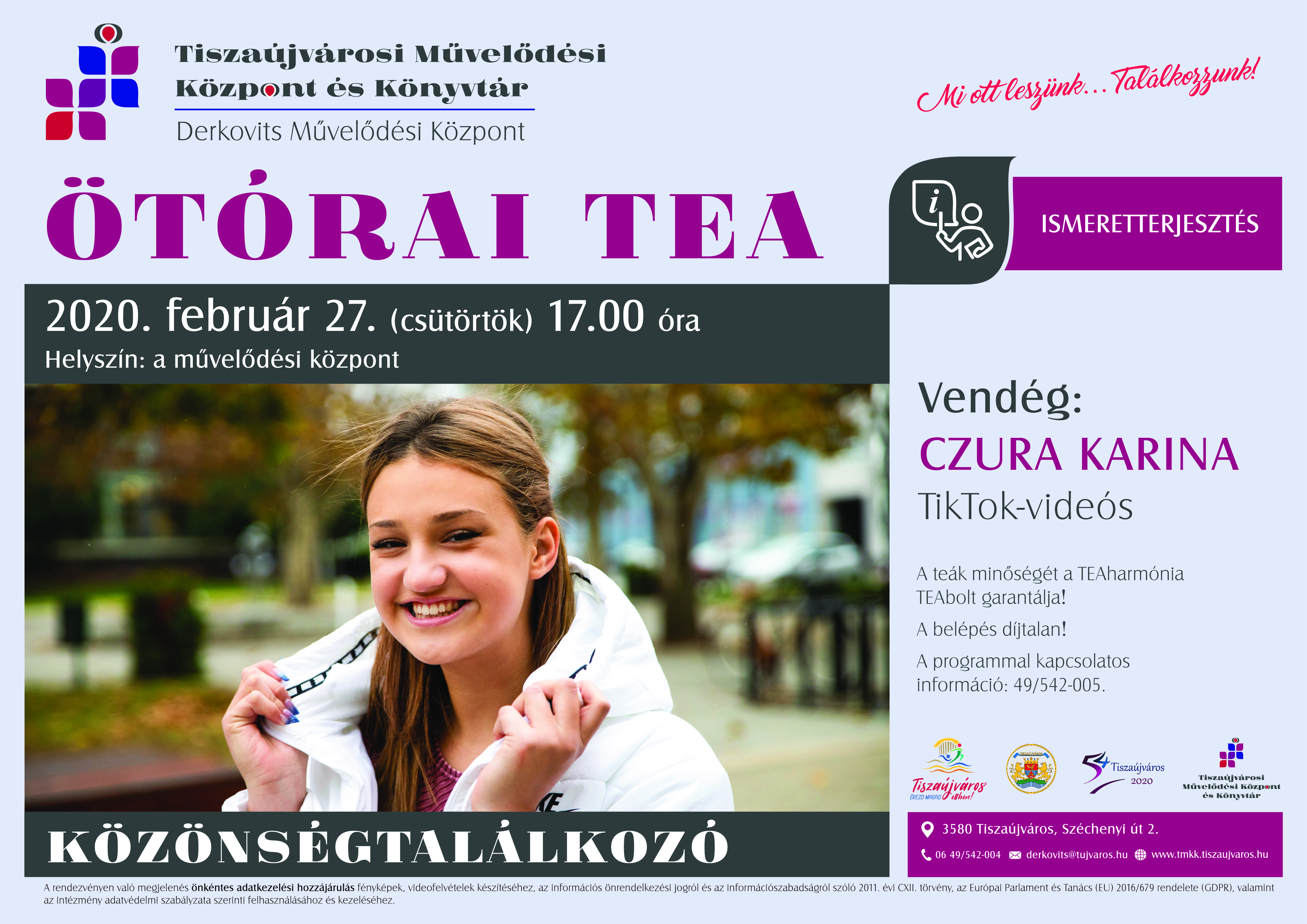 Februári Ötórai tea plakát