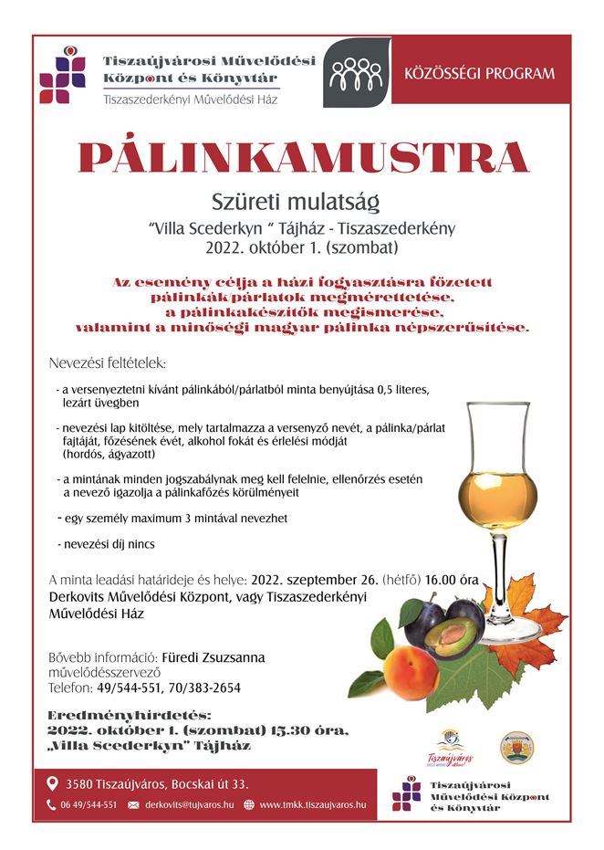 Pálinkamustra felhívás 2022