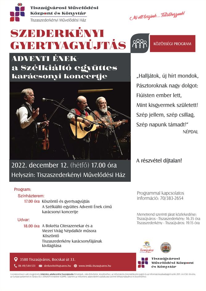 Szederkényi gyertyagyújtás plakát 2022