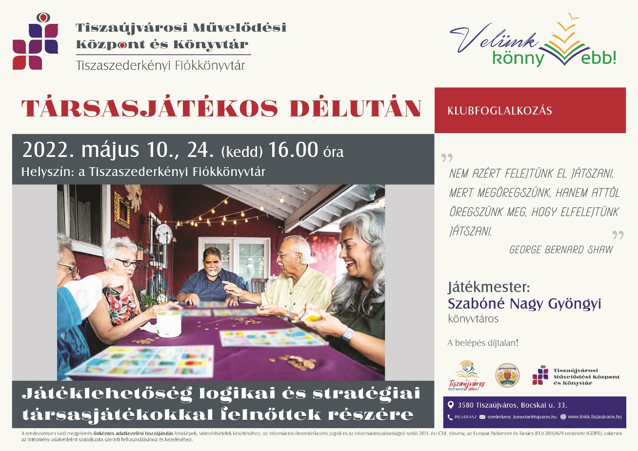 Maj Tarsasjatekos du kronika