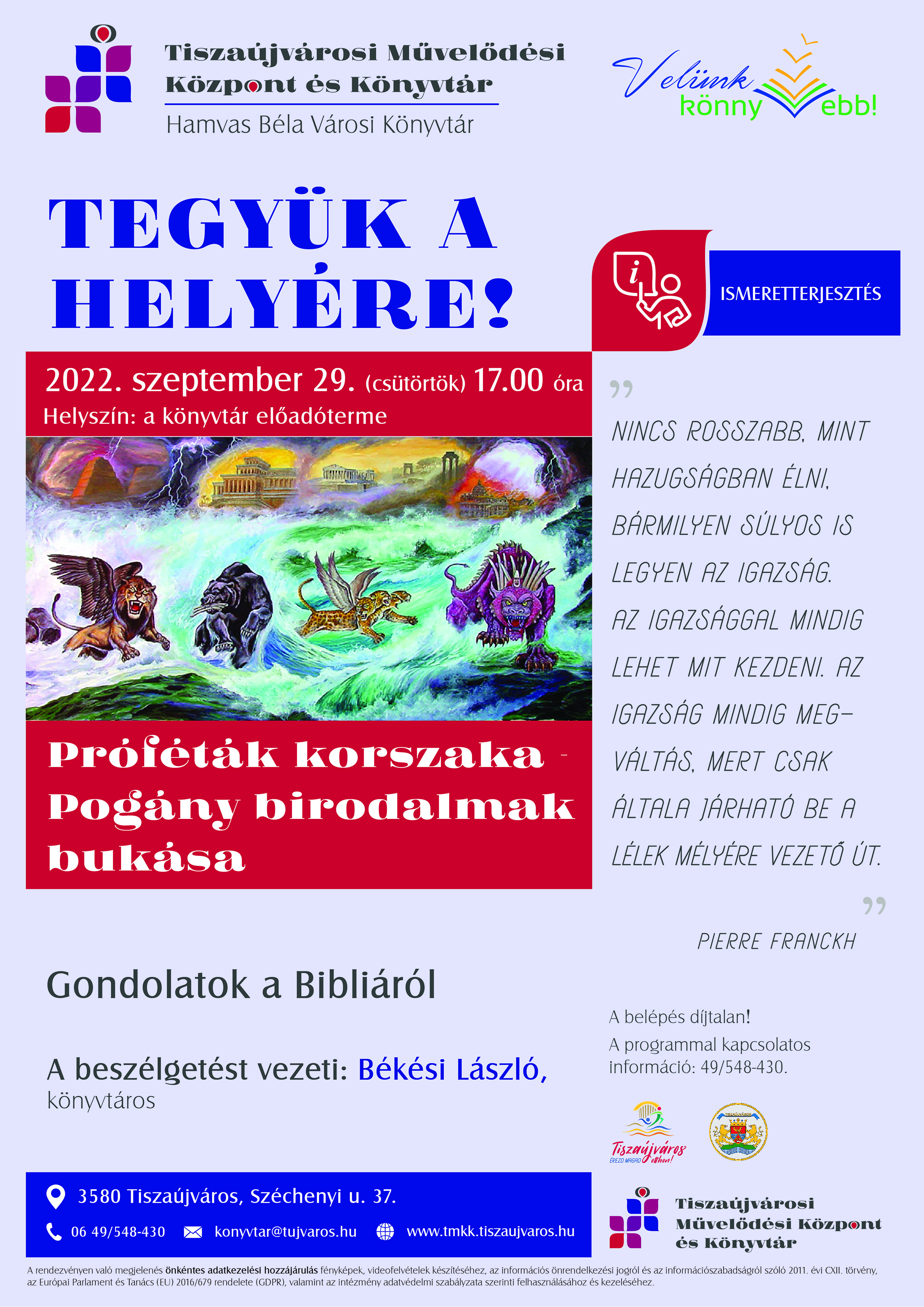 Szept Tegyük a helyére Kronika